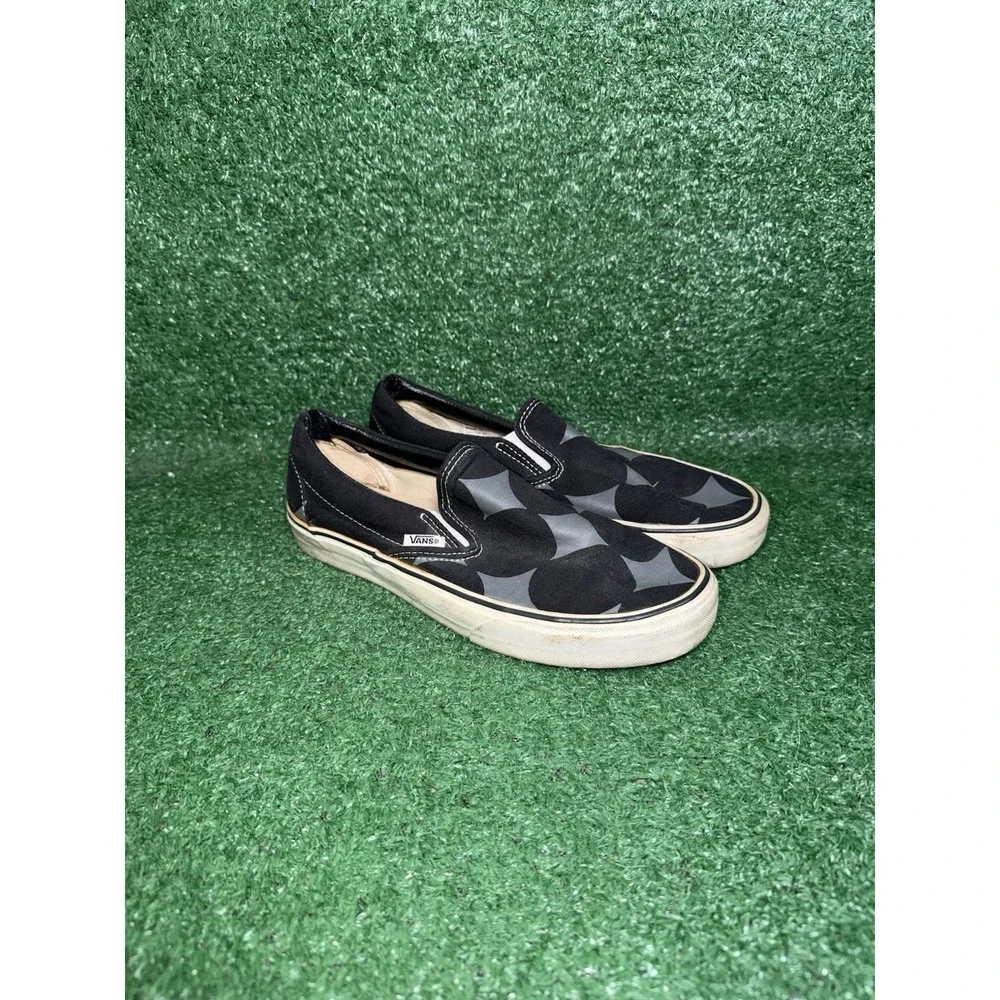 VANS Classic Slip-On Womens Size 8.5‎ Spotted Black Grey Skate Shoes Sneakers